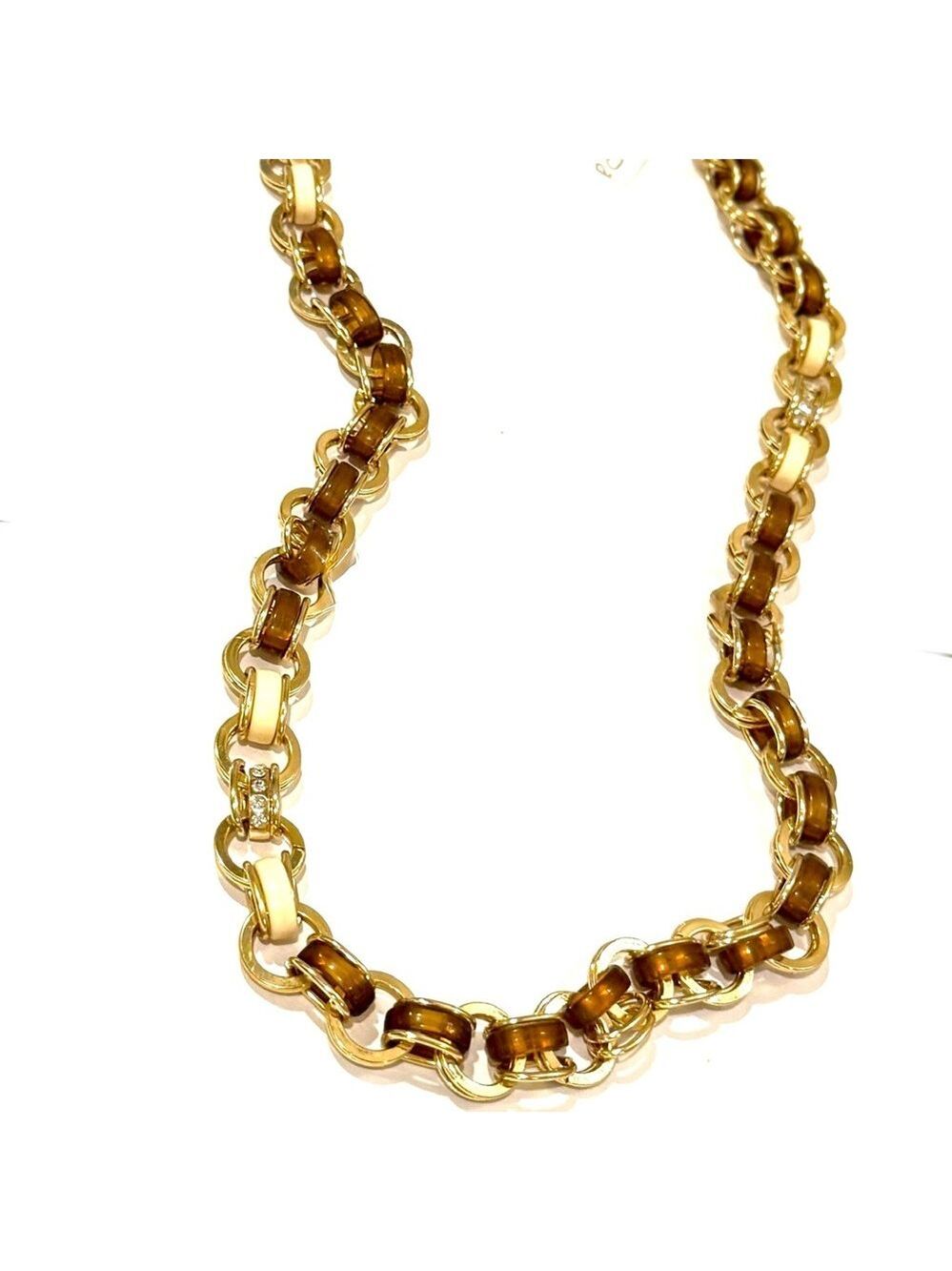 Talbots Gold and Tortoise Link Necklace - Picture 6 of 14